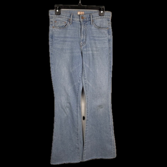 Mother Women Jeans Weekender Fray Crop Flare Mentally Elsewhere Sz 28 LightBlue - Picture 5 of 16